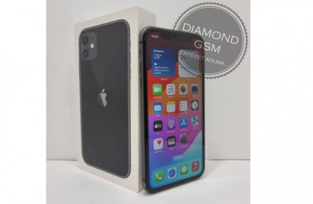 Hasznlt Apple iphone 11 64 GB, Fekete sznben, szp,