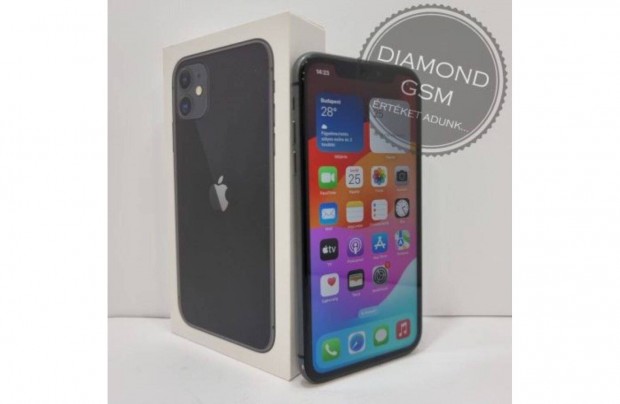 Hasznlt Apple iphone 11 64 GB, Fekete sznben, szp, karcmentes