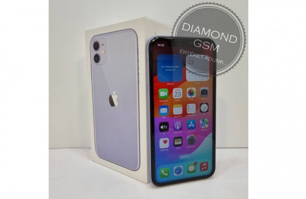 Hasznlt Apple iphone 11 64 GB, Lila sznben, szp,