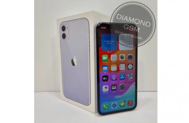 Hasznlt Apple iphone 11 64 GB, Lila sznben, szp,