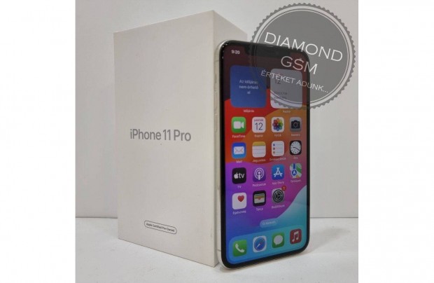 Hasznlt Apple iphone 11 Pro 64 GB, Ezst sznben, szp,