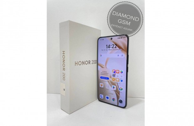 Hasznlt Honor 200 256 GB, Fekete sznben, dobozval,