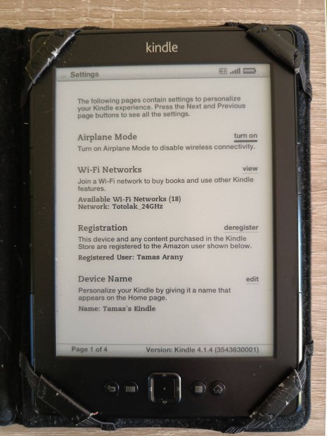Használt Kindle (D01100) e-book olvasó tokkal