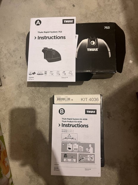 Használt Thule 753 + Thule 4036 kit (Kia Carens tetősines)