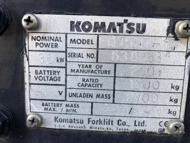 Használt gázüzemü Komatsu targonca