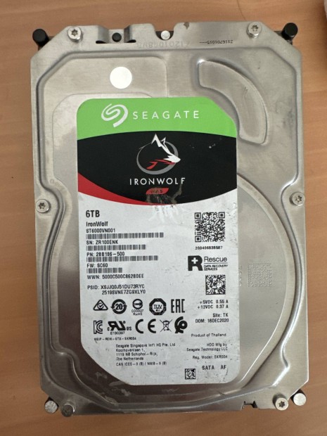 Hasznlt olcs j Seagate Ironwolf 6TB Winchester