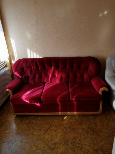 Használt szövet 3 személyes kanapé 2 db. fotellel / ülőgarnitúra
