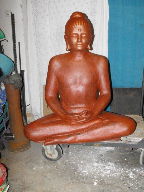 Hatalmas 120cm Buddha szobor bronzozott Joga terembl 70Kg