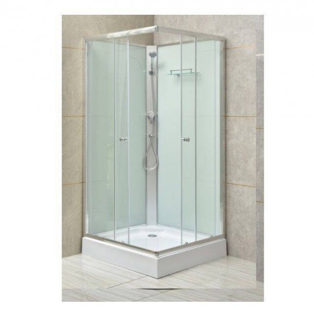 Htfalas zuhanykabin 90x90cm szgletes vilgos htfallal 5 mm veggel