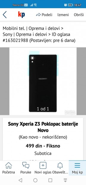 Hts fedl Sony Xperia Z3 Ingyen Posta