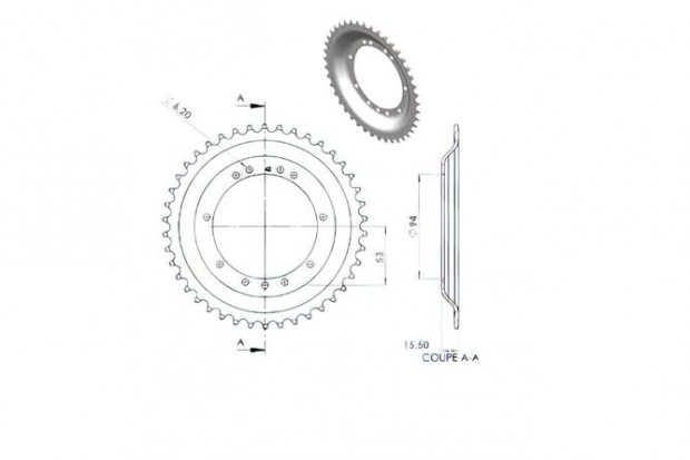 H�ts� l�ncker�k 42 fogas Peugeot 103 SP / MV (RYS felnik d.94mm)