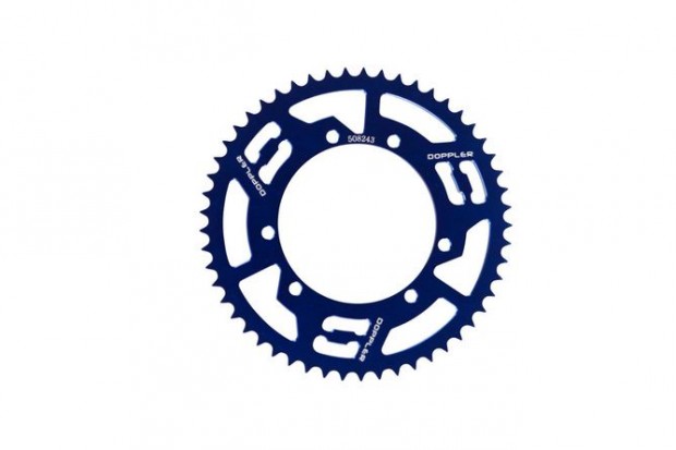 Hátsó lánckerék 53 fogas - 428 Doppler alumínium CNC kék Sherco Enduro