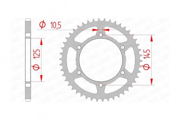 Hátsó lánckerék Afam acél 45 fog XTX 660
