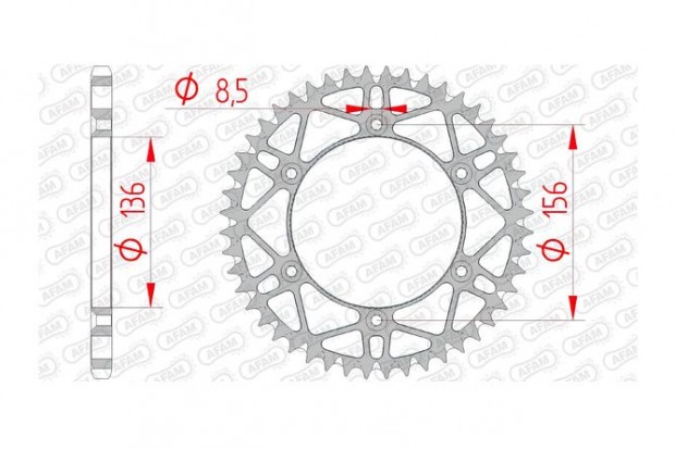 Hátsó lánckerék Afam acél öntisztító 49 fogú Beta / Sherco