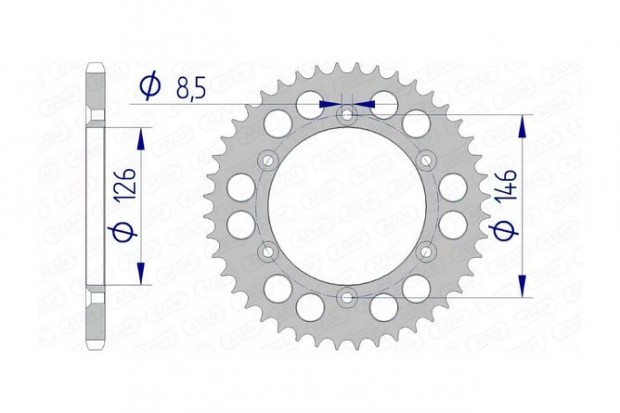 Hátsó lánckerék Afam alumínium 45 fogú Suzuki RM-Z 250 / 450-hez