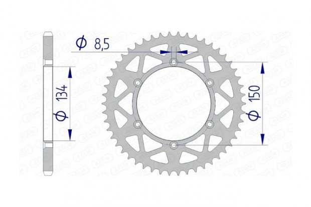 Hátsó lánckerék Afam alumínium 48 fogú Kawasaki KX / KXF