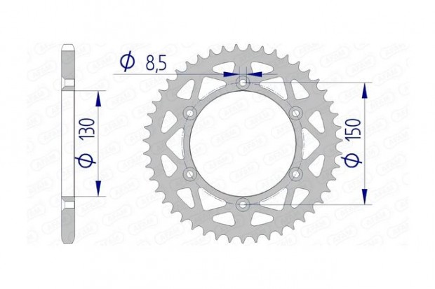 Hátsó lánckerék Afam alumínium 49 fogas Yamaha YZ / YZF