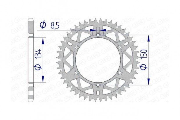 Hátsó lánckerék Afam alumínium önöblítő 48 fogú Kawasaki KX / KXF