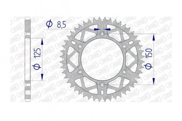 Hátsó lánckerék Afam alumínium öntisztító 50 fog KTM / Husqvarna