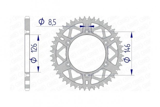 Hátsó lánckerék Afam alumínium öntisztító 51 fog Suzuki RM-Z 250 / 450
