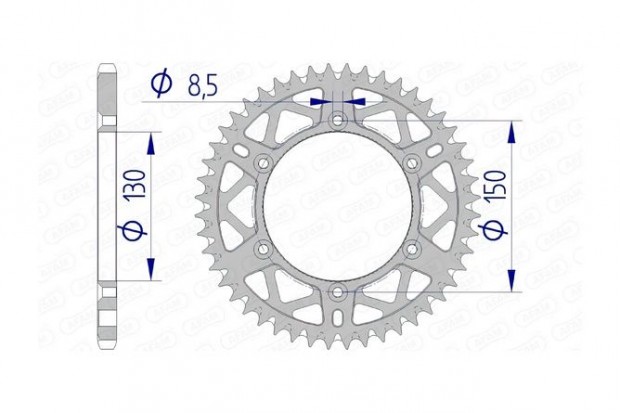 Hátsó lánckerék Afam alumínium öntisztító 54 fogas Yamaha YZ / YZF