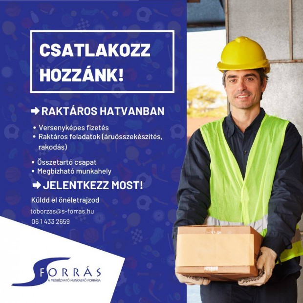 Hatvanba keresünk raktárost