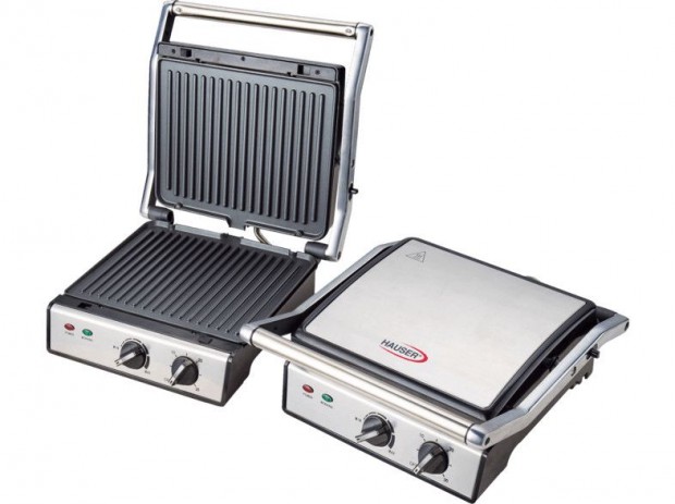 Hauser CG-420 asztali 2000W inox nemesacl kontaktgrill, kontakt gril