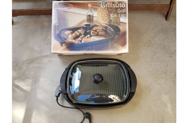 Hauser GR-150 elektromos 1500W grillst vegfedvel, asztali grill