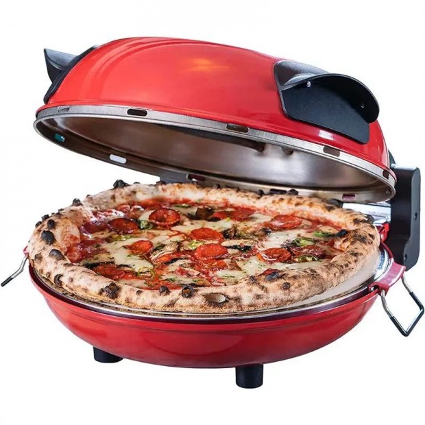 Hausmeister Da Gennaro 1200W 30 cm elektromos pizzast, piros pizzak