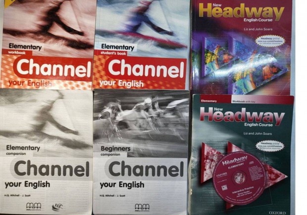 Headway és Channel angol könyvek és füzetek
