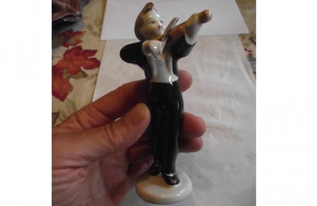 Hegedűs porcelán figura Hollóháza