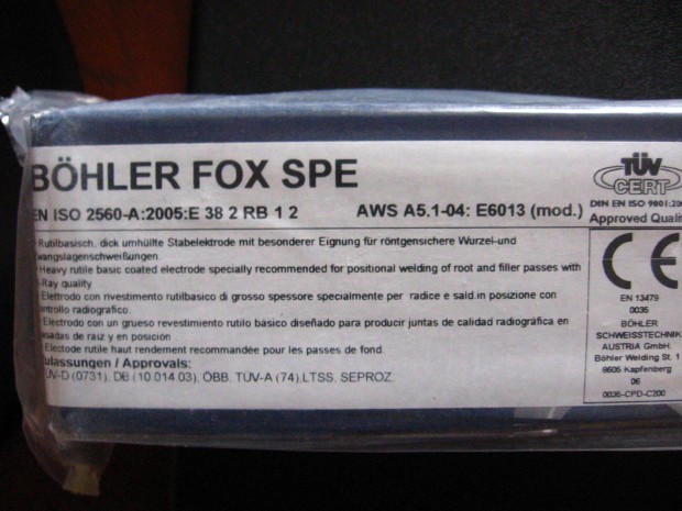 Hegeszt elektrda, Bhler Fox