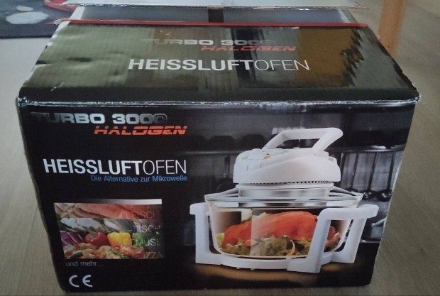 Heissluftofen Turbo 3000 halogn st, fehr bontatlan csomagolsban