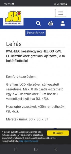 Helios Kwl-BEC: Kezelegysg Kwl EC kszlkekhez