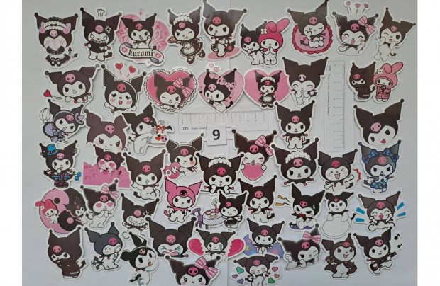 Hello Kitty Kuromi matrica 40, 50, 60 db 6 fle 3-7 cm j