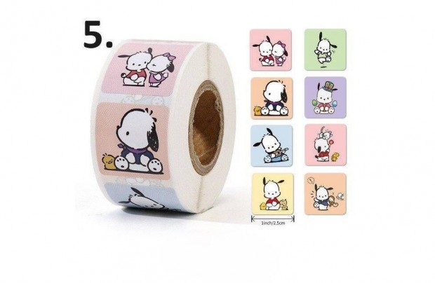 Hello Kitty Pochacco tekercses 500 db matrica