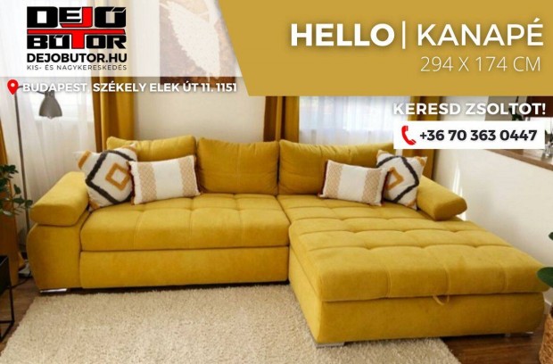 Hello sarok rugs kanap lgarnitra btor 294x174 cm srga