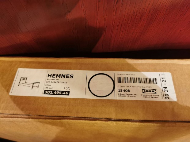 Hemnes gykeret, fehrre pcolt, 90x200 cm