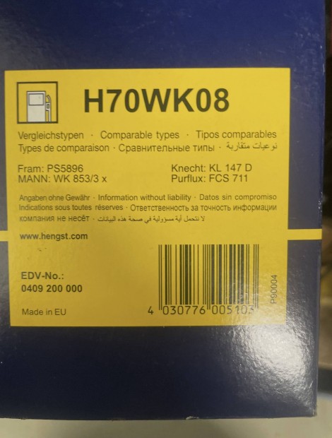 Hengst H70WK08 - �zemanyagsz�r�