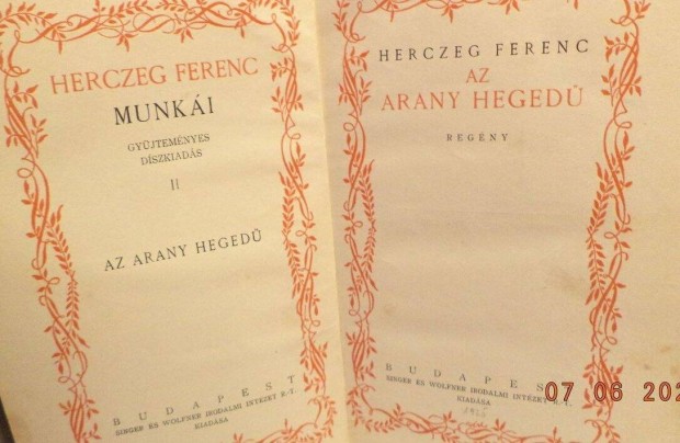 Herczeg Ferenc: Az arany heged
