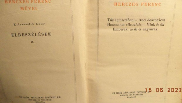 Herczeg Ferenc: Elbeszlsek II