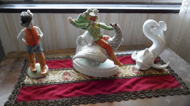 Herendi fenti hibtlan antik I.o. porceln figura, vza, kasp