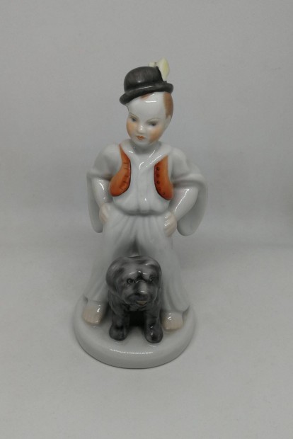 Herendi porcelán Fiú kutyával!