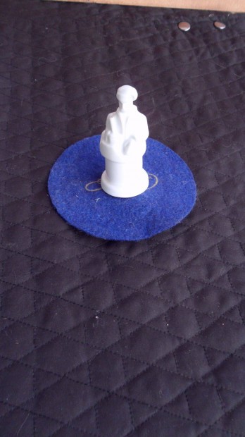 Herendi porceln fehr szp "mves" sakk figura, (bstya) 8x4,5 cm