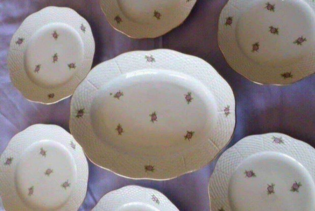 Herendi porcelán tányér készlet süteményes Új