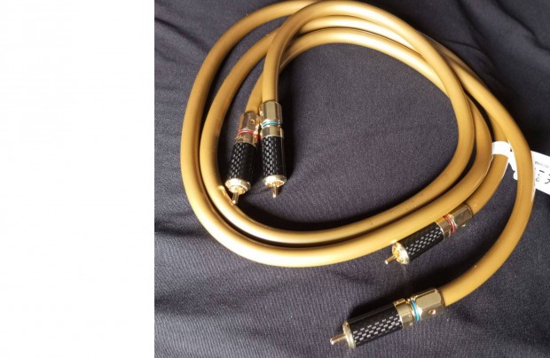 Hi-Fi audio árnyékolt RCA kábel 2x1m. 10mm vastag kínai Hi-End arany
