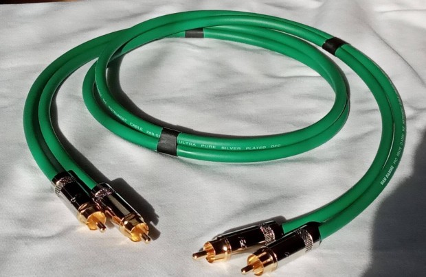 Hi-Fi sztere sszekt kbel 2x1m. RCA ezst s nagy tisztasg rz