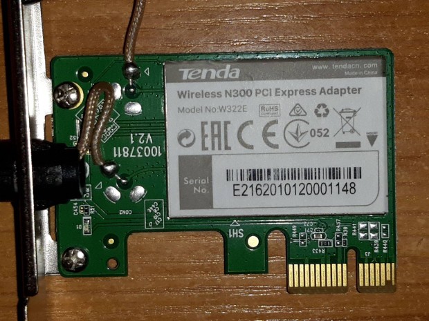 Hibs Hlzati Krtya Wireless PCI Express Tenda W322E, Wifi, N300