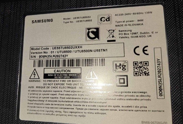 Hibs Samsung 55tu8502 tv alkatrsznek