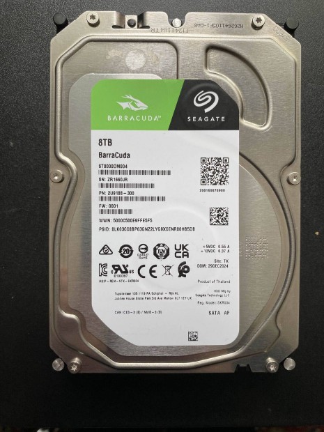 Hibás Seagate Barracuda 8TB merevlemez
